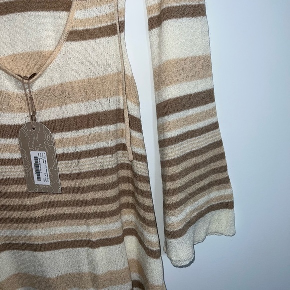 MESHKI Zahra Long Sleeve Open Back Mini Knit Dress - Cream - Picture 11 of 16